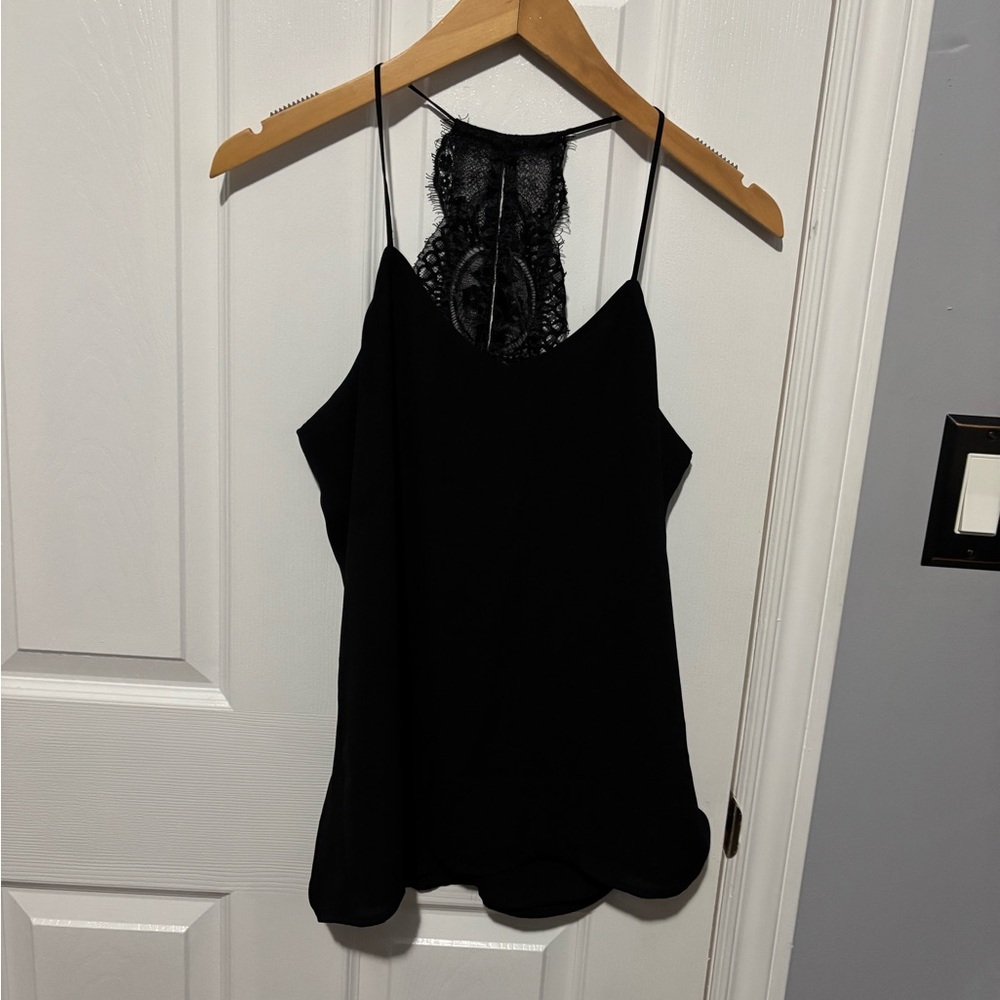 Elegant Black Lace-Back Camisole